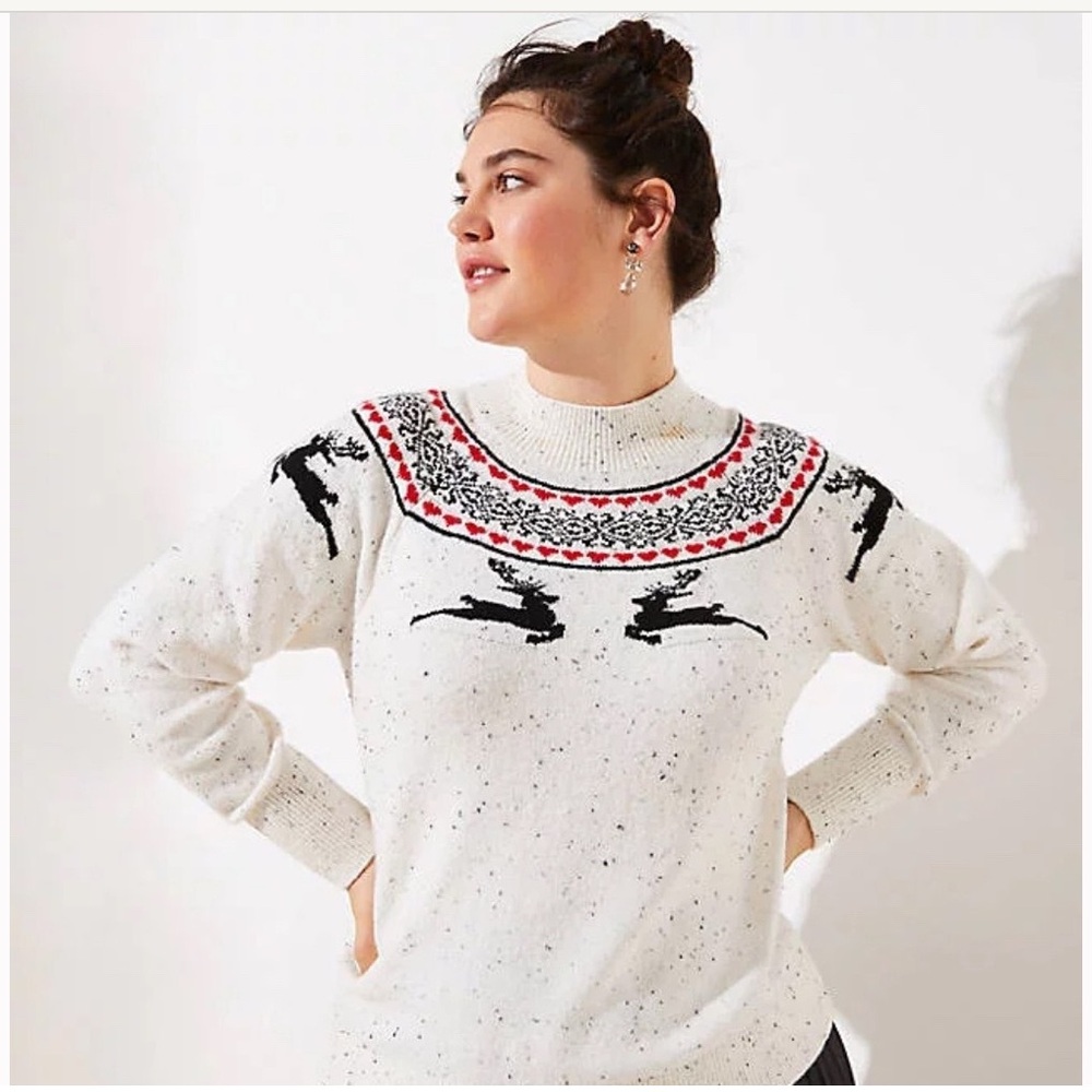 LOFT Fair Isle Reindeer Sweater